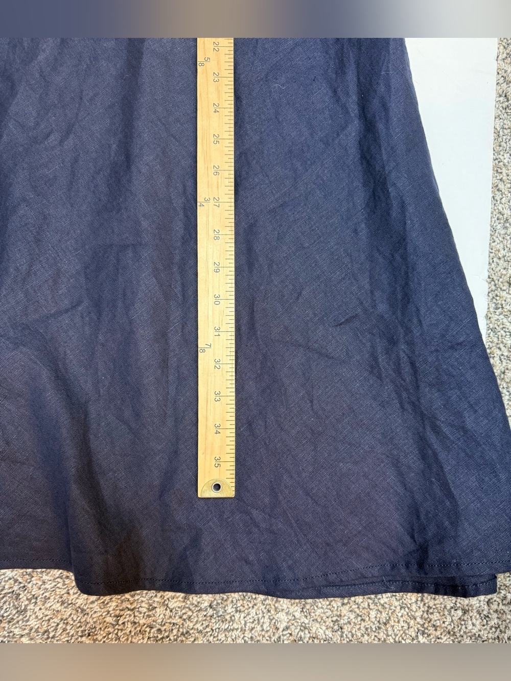 NWT Madewell Navy Linen Maxi Skirt with Subtle A-Line Silhouette size 00 - Picture 10 of 15